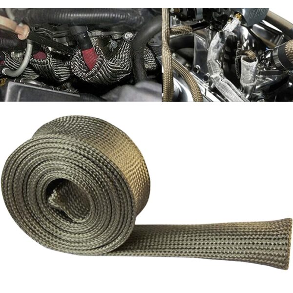 Titanium Exhaust Wrap - High-Temp 2500°F Heat Shield with 304 Stainless Ties for Motorcycle & Automotive - Image 8