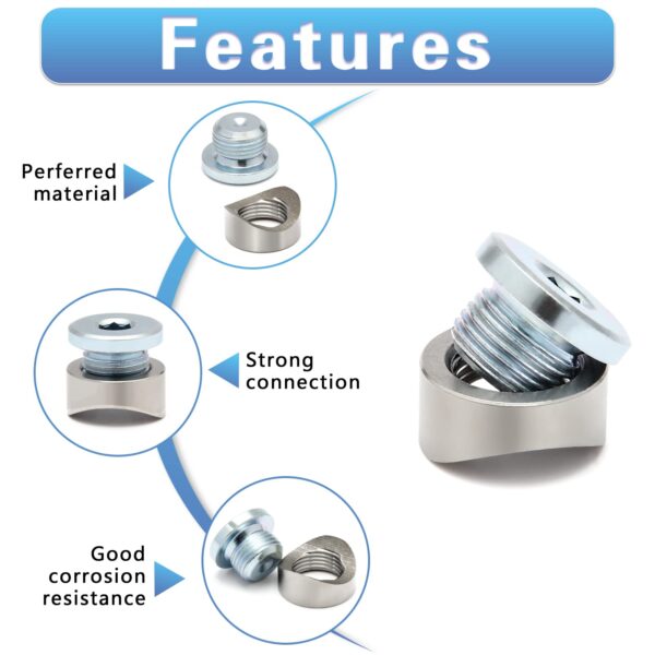 M18x1.5 Exhaust Oxygen Sensor Bungs & Plugs Kit - 304 Stainless Steel Weld Bungs with Zinc Plated Plugs (2 Sets) for Headers & Downpipes - Image 4