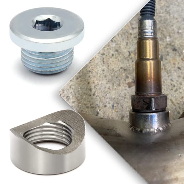 M18x1.5 Exhaust Oxygen Sensor Bungs & Plugs Kit - 304 Stainless Steel Weld Bungs with Zinc Plated Plugs (2 Sets) for Headers & Downpipes - Image 7