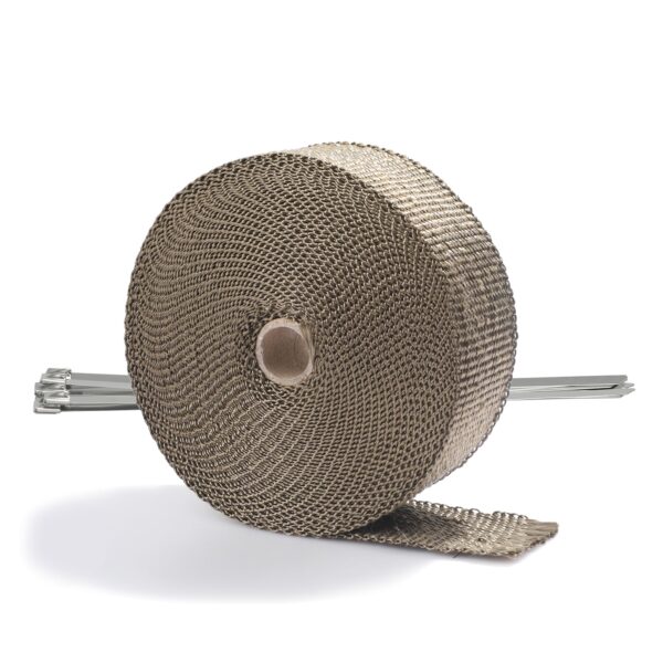 Titanium Exhaust Wrap - High-Temp 2500°F Heat Shield with 304 Stainless Ties for Motorcycle & Automotive - Image 2
