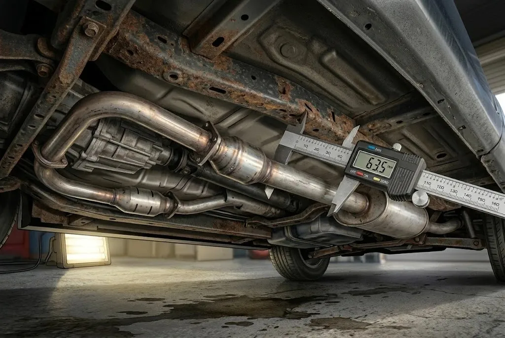 Measuring exhaust pipe OD