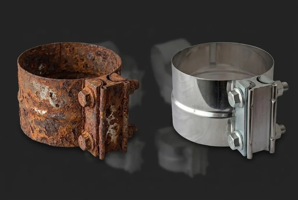 Rusted vs new SS304 clamp