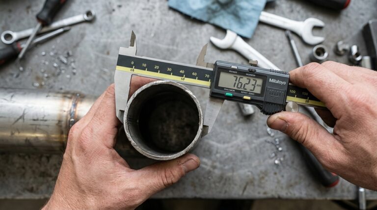 How to measure exhaust pipe diameter with digital caliper