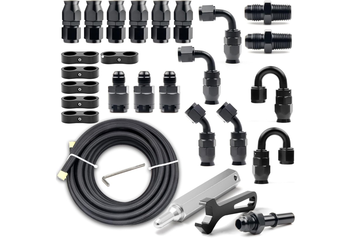 LEDAUT braided hose with fittings kit for fuel lines