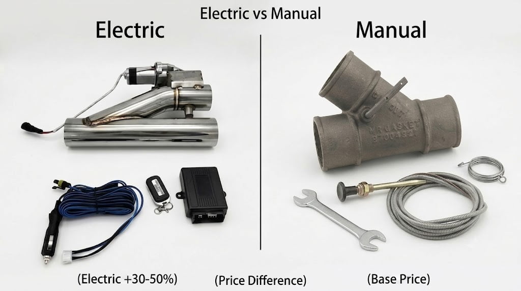 Electric vs manual exhaust cutout comparison