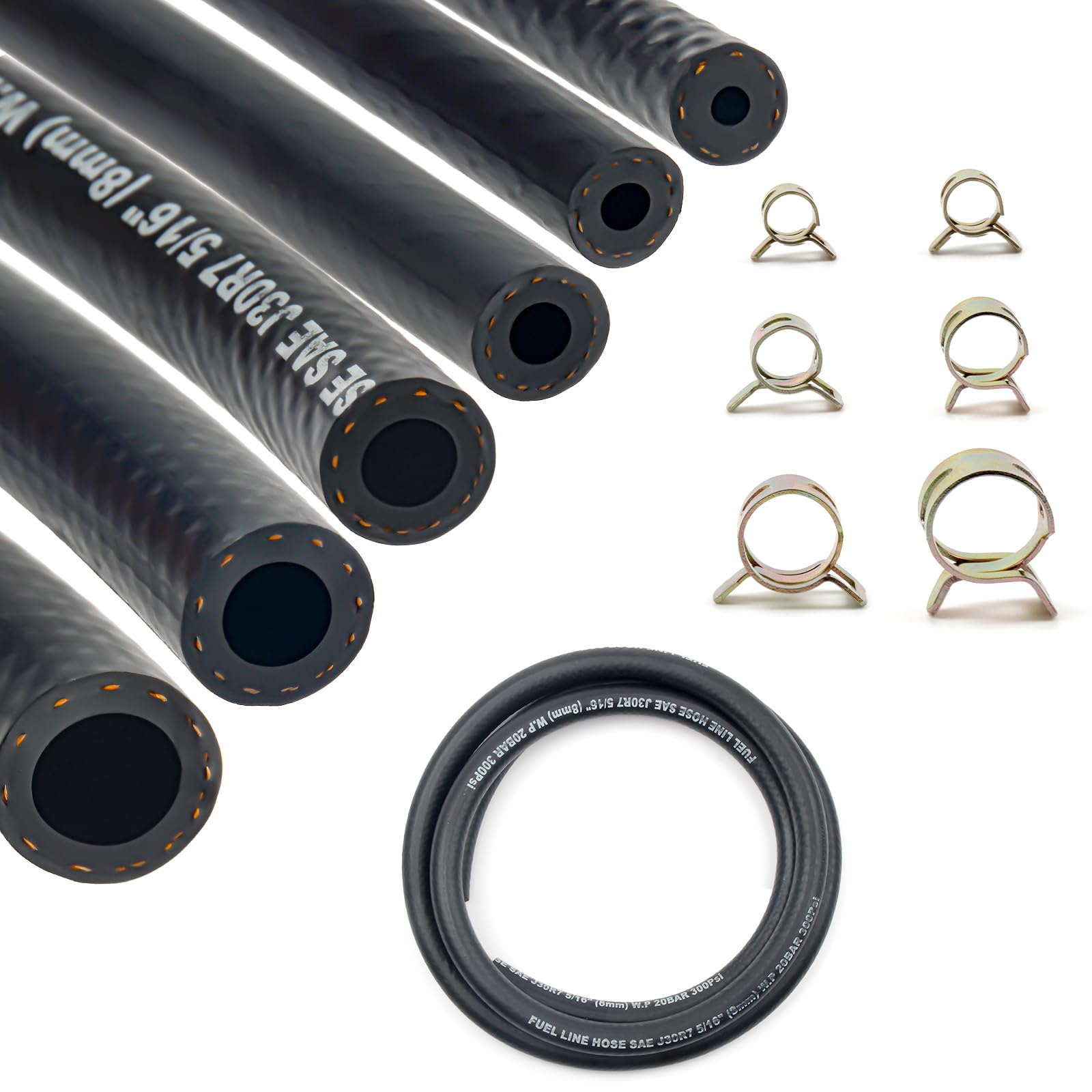 LEDAUT Fuel Line Hose Kit 5 Sizes with 25 Clamps