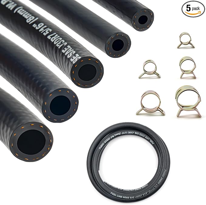 LEDAUT Fuel Line Hose Kit 5 Sizes with 25 Clamps
